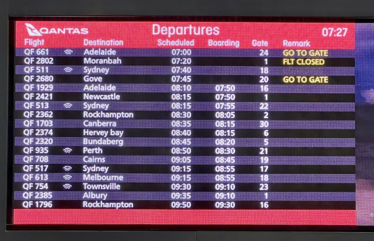 Flight departure board. Photo: Wikimedia Commons, CC BY-SA 4.0